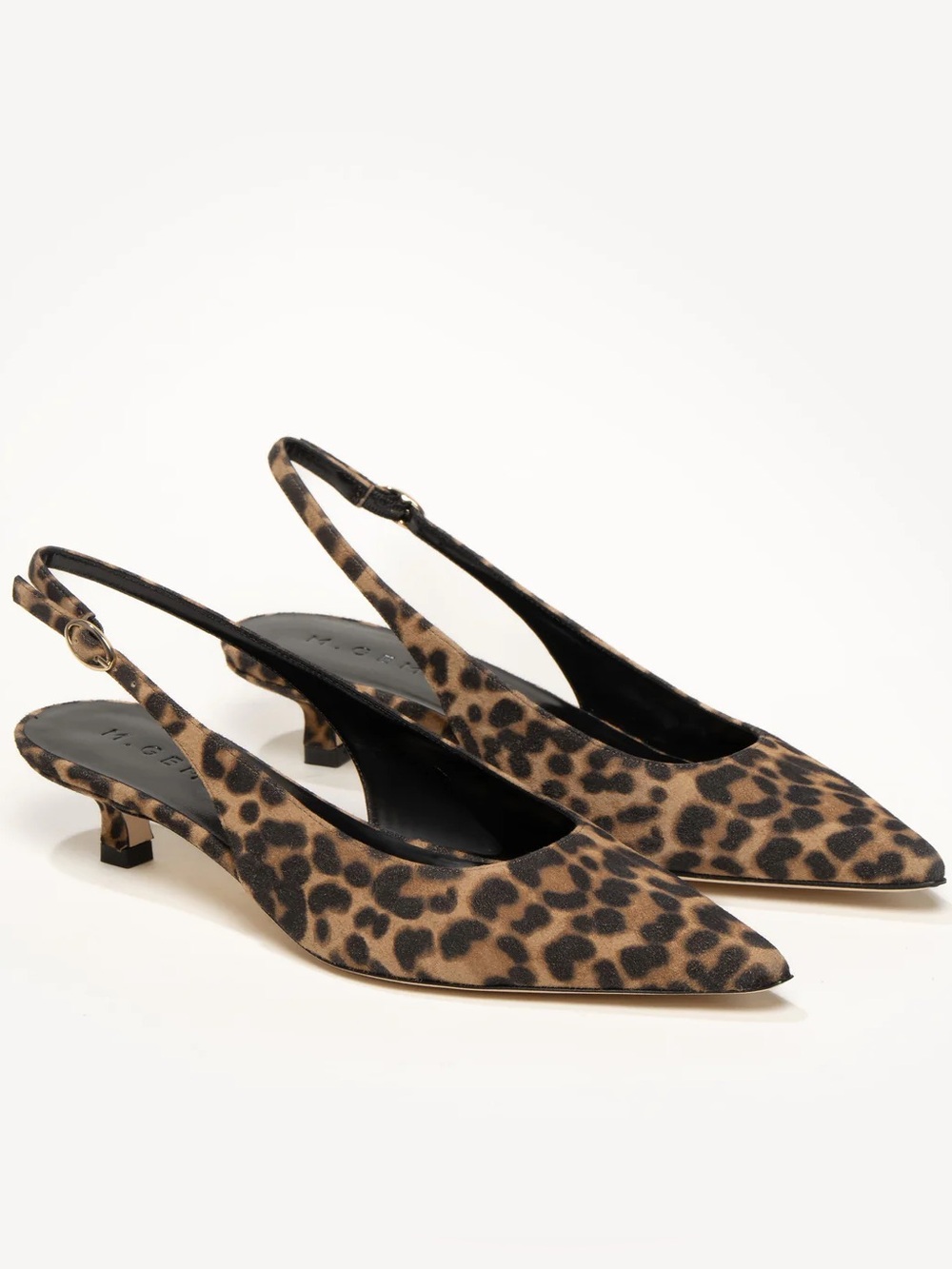 Leopard Print Slingback Kitten Heel Pumps